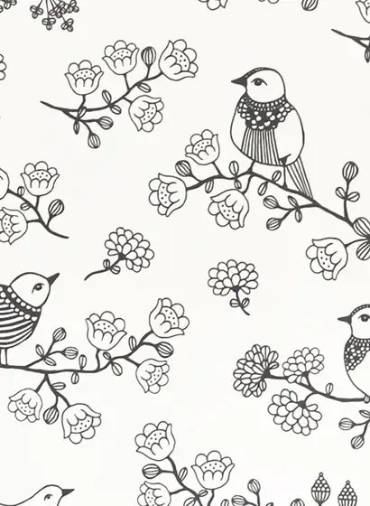 Majvillan Carta da parati Sugar Tree - Soft Black/ Cream White