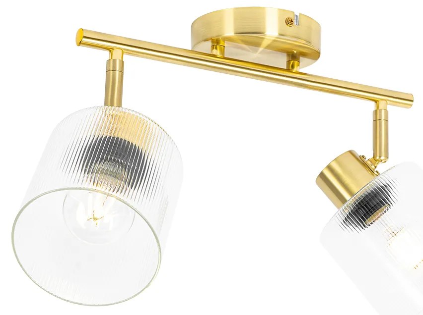 Faretto da soffitto dorato con vetro 2 luci orientabile - Laura