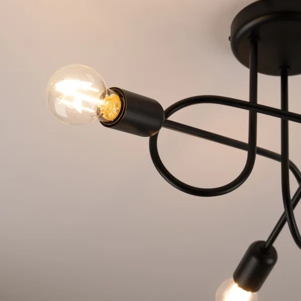 Sollux SL.1434 - Lampadario a plafone LOOP 3xE27/15W/230V nero