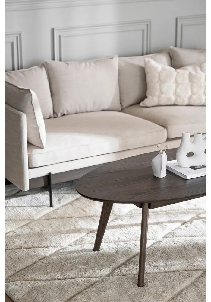 Tavolino marrone scuro in rovere 65x130 cm Yumi - Rowico