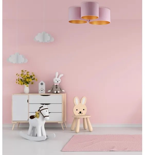 Duolla - Plafoniera ROLLER TRIO 3xE27/60W/230V rosa