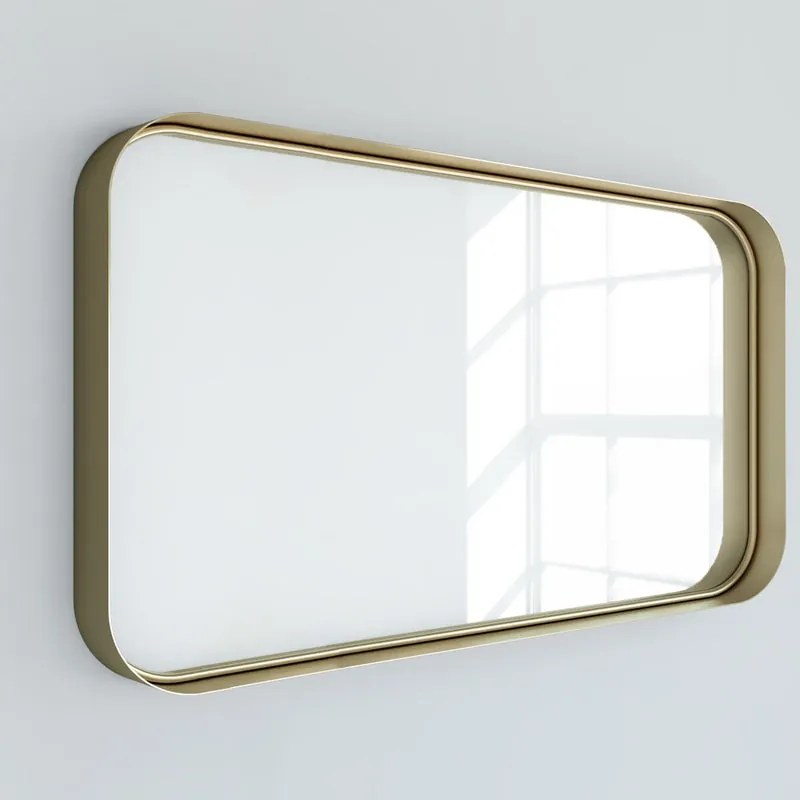 Specchio Kende rettangolare in alluminio oro antico 120 x 75 cm