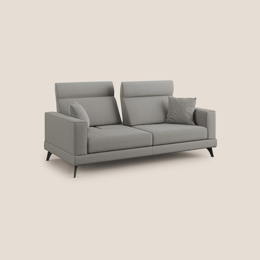 Slide Divano con schienali traslanti e poggiatesta in tessuto simil cotone impermeabile T19 beige