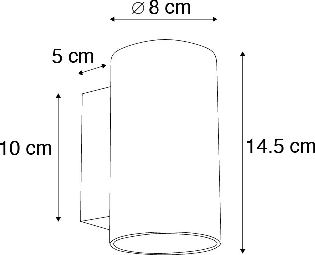 Lampada da parete di design intelligente nera incl. 2 Wifi GU10 - Sandy