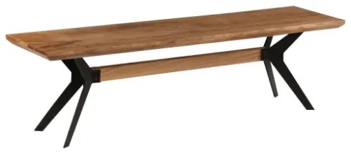 Panca da Pranzo Legno Massello d'Acacia e Acciaio 160x40x45 cm