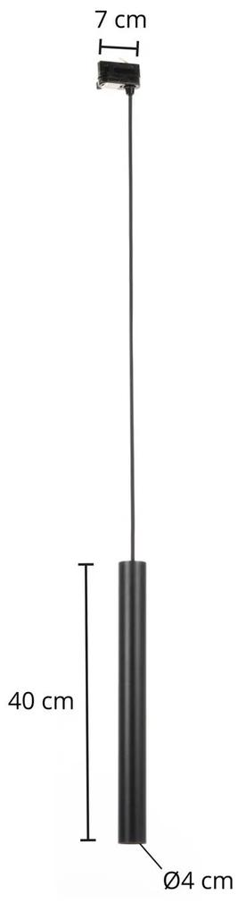 Arcchio Ejona, sospensione LED a binario nero 4/40cm