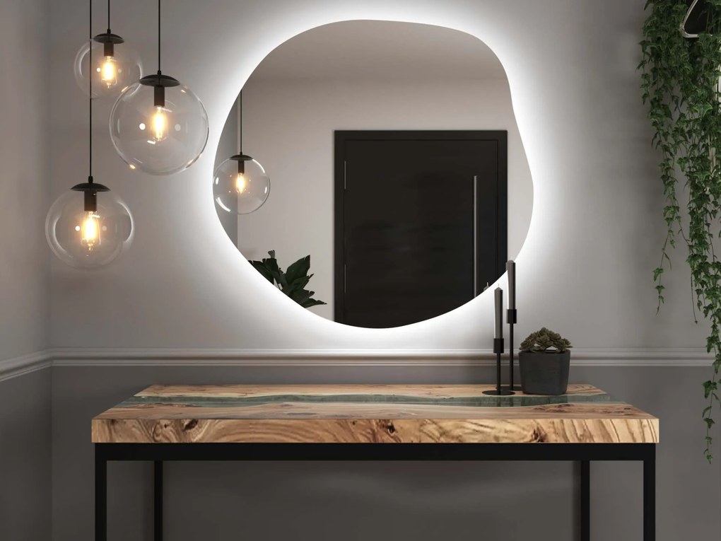 Specchio organico LED con illuminazione A34 50×48