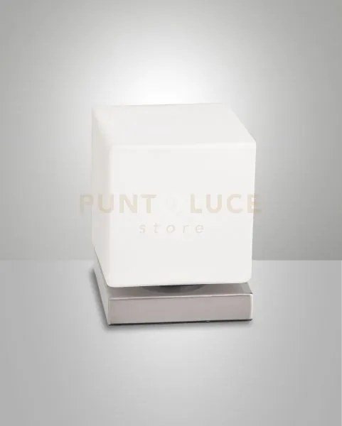 Brenta da tavolo nichel satinato in metallo e vetro a led 3000k - 6...