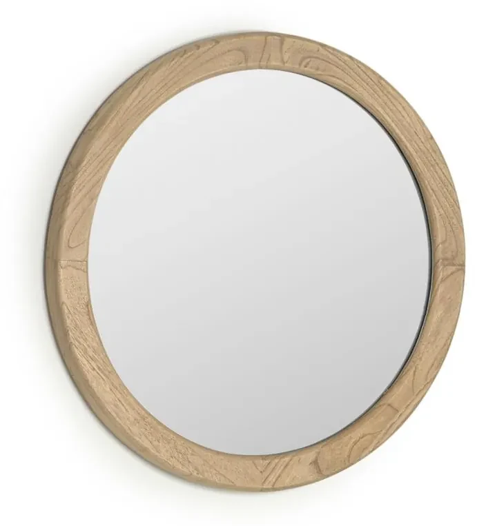 Kave Home - Specchio rotondo Alum in legno massello di mindi Ø 50 cm