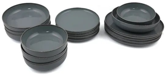 Set da tavola 16 pezzi grigio/porcellana