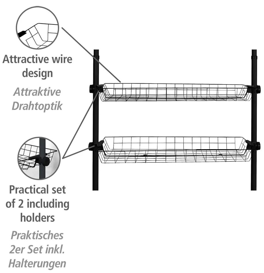 Set di 2 organizzatori per armadi in metallo Herkules - Wenko