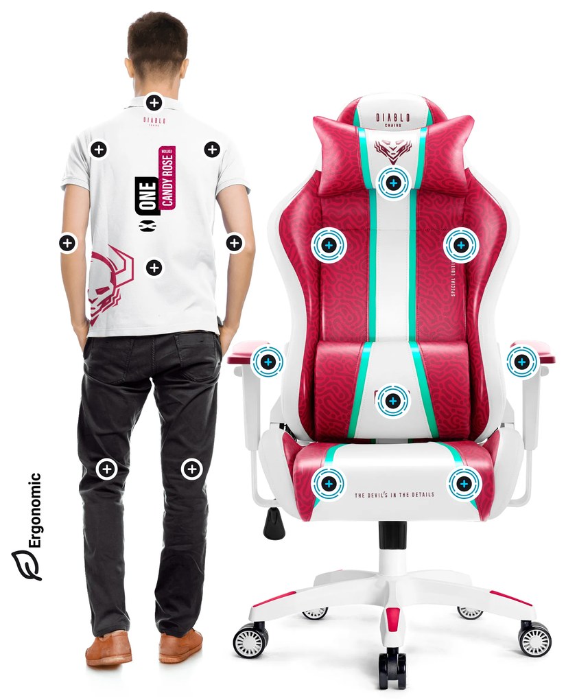 Sedia da gaming Diablo X-One 2.0 Candy Rose: King Size