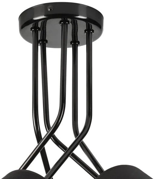 Lampadario a sospensione con supporto rigido IRMA 5xE27/60W/230V nero