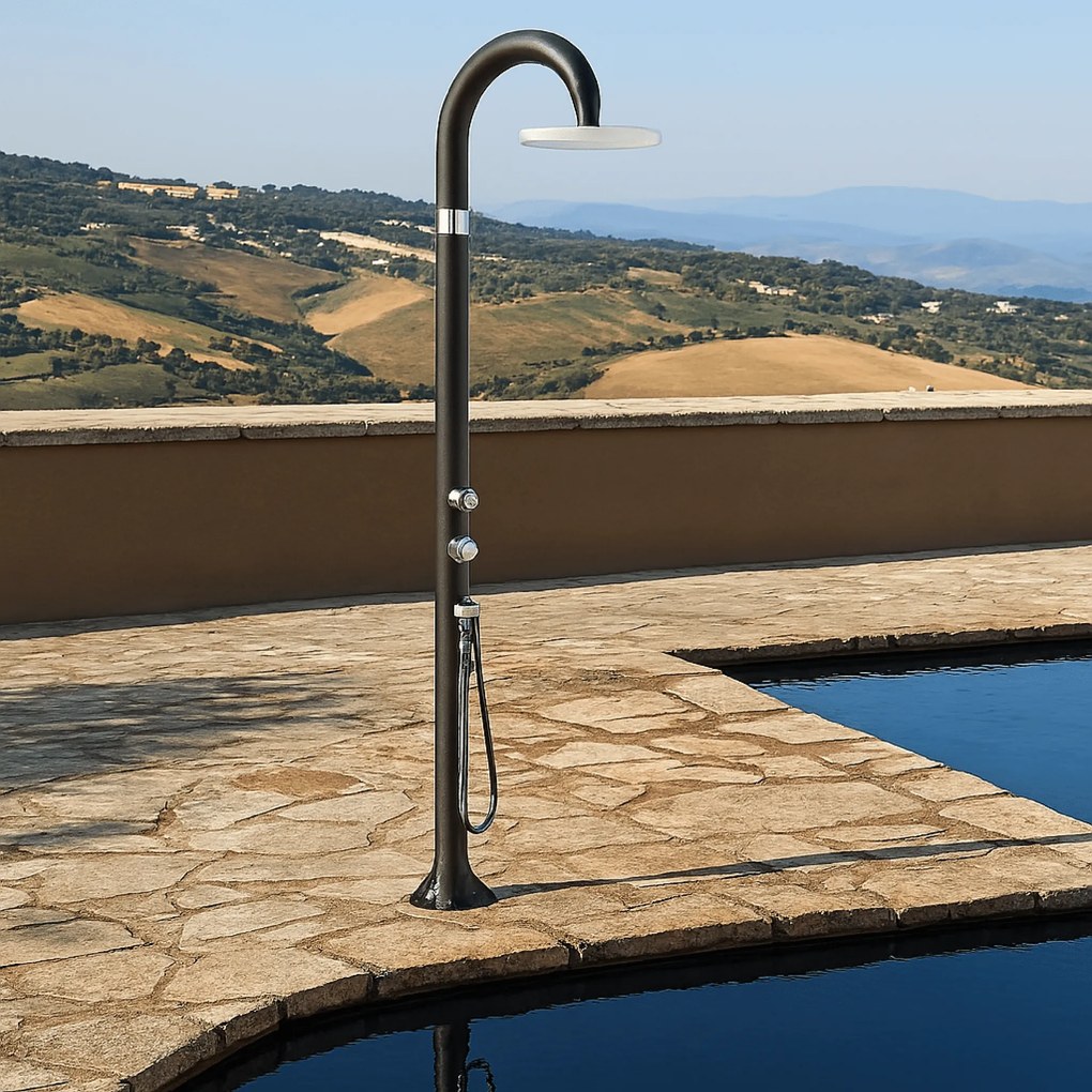 Doccia Tradizionale Per Esterno Soffione Miscelatore Con Doccetta e Deviatore Arkema "Funny Yin T355"