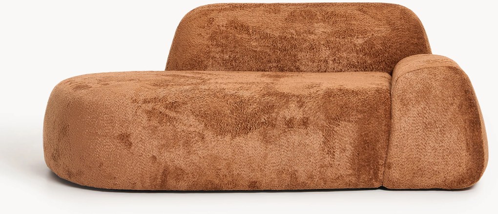 Divano 2 posti con chaise longue in teddy bouclé Wolke