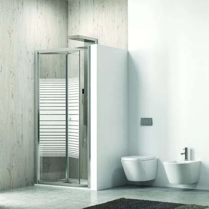 Porta doccia 95 cm a libro vetro serigrafato altezza 180cm KM4000S - KAMALU