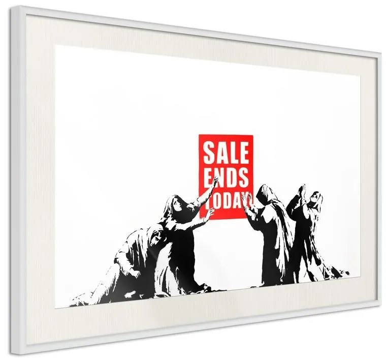 Poster  Banksy: Sale Ends  Cornice Quadri Cornice d'oro con passe-partout, Larghezza x Altezza Home decor 30x20