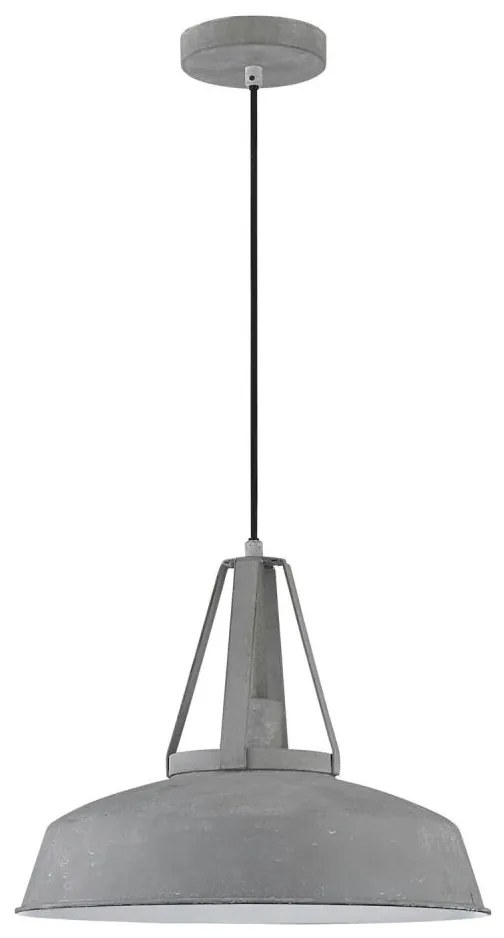 Lampada a sospensione su cavo RYAN 1xE27/60W/230V grigio