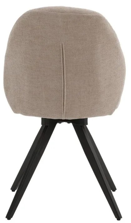 Set di sedie girevoli ZENNENDAL in tessuto beige e gambe in metallo nero