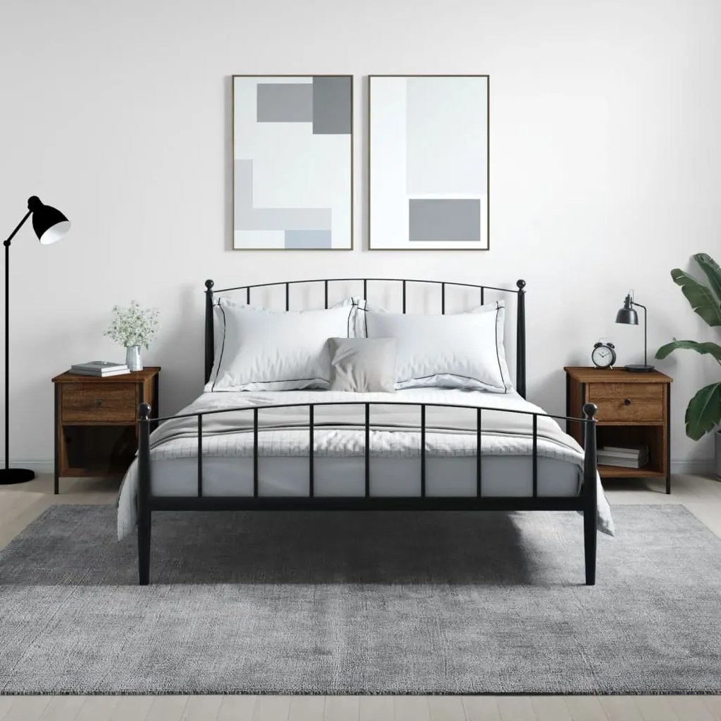 Comodini 2 Pz Rovere Marrone 40x42x50 Cm İn Legno Multistrato /