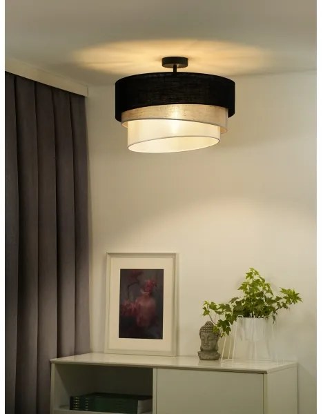 Duolla - Lampadario a plafone TRIO 1xE27/15W/230V diametro 45 cm nero/grigio/bianco