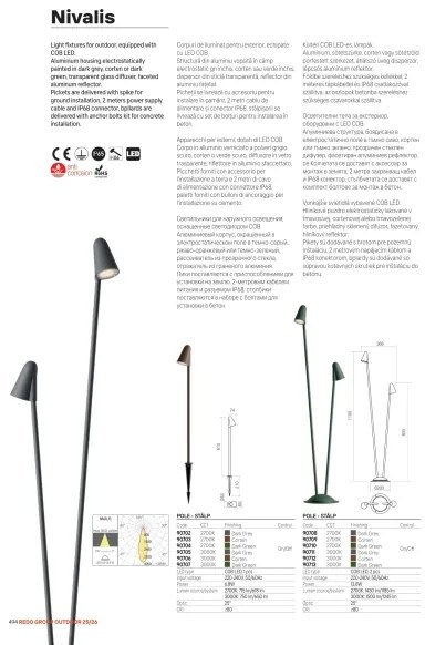 Redo 90706 - Lampada da esterno LED NIVALIS LED/6,8W/230V 3000K 82 cm IP65 marrone
