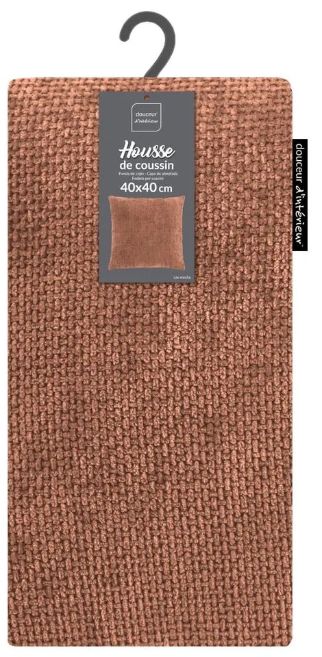 Federa decorativa in ciniglia 40x40 cm Leo – douceur d'intérieur