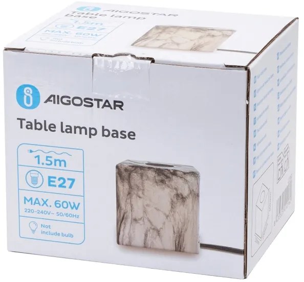 Aigostar - Lampada da tavolo 1xE27/60W/230V bianco/grigio
