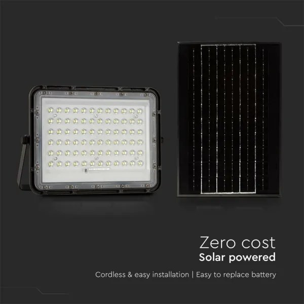 LED Proiettore solare da esterno LED/15W/3,2V IP65 6400K nero + +TC