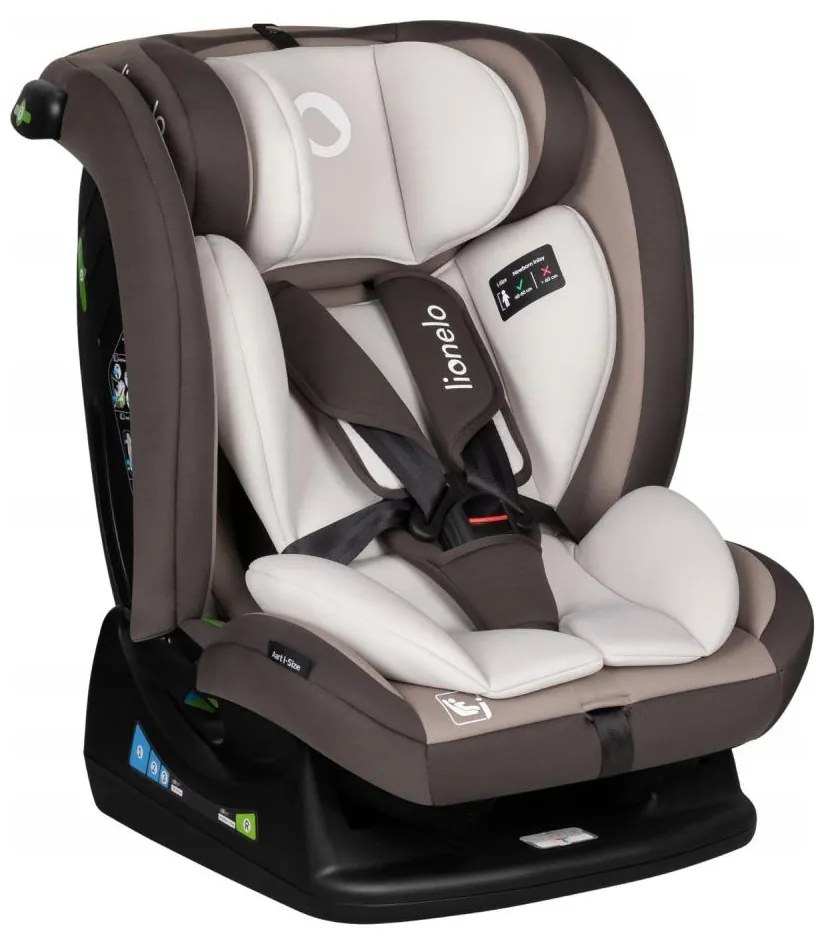 Lionelo - Seggiolino auto AART i-Dimensioni 40-150 cm marrone/color crema