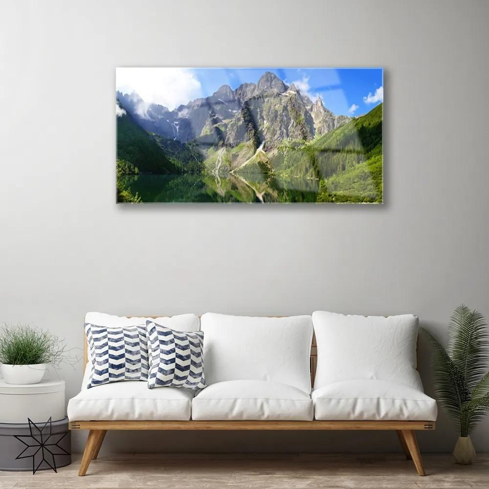 Quadro acrilico Monti Tatry Morskie Oko Las 100x50 cm