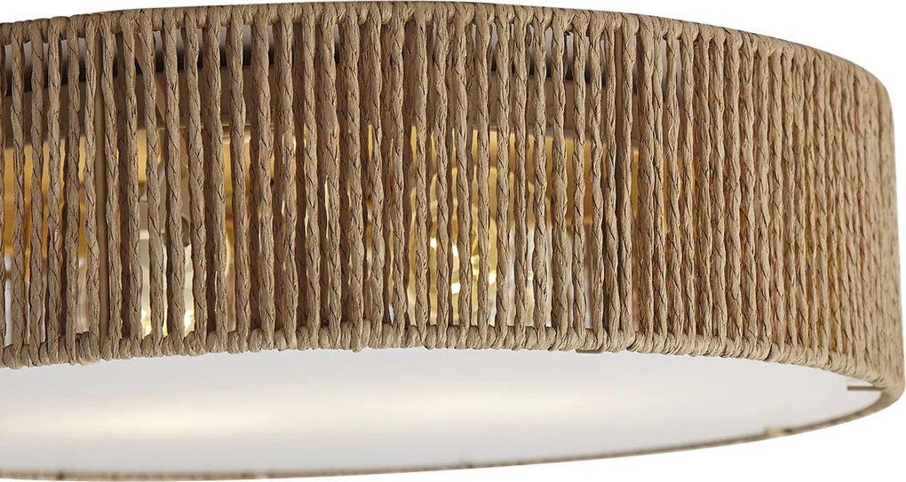 Plafoniera Japandi naturale con paralume 38cm 2 luci - Luz