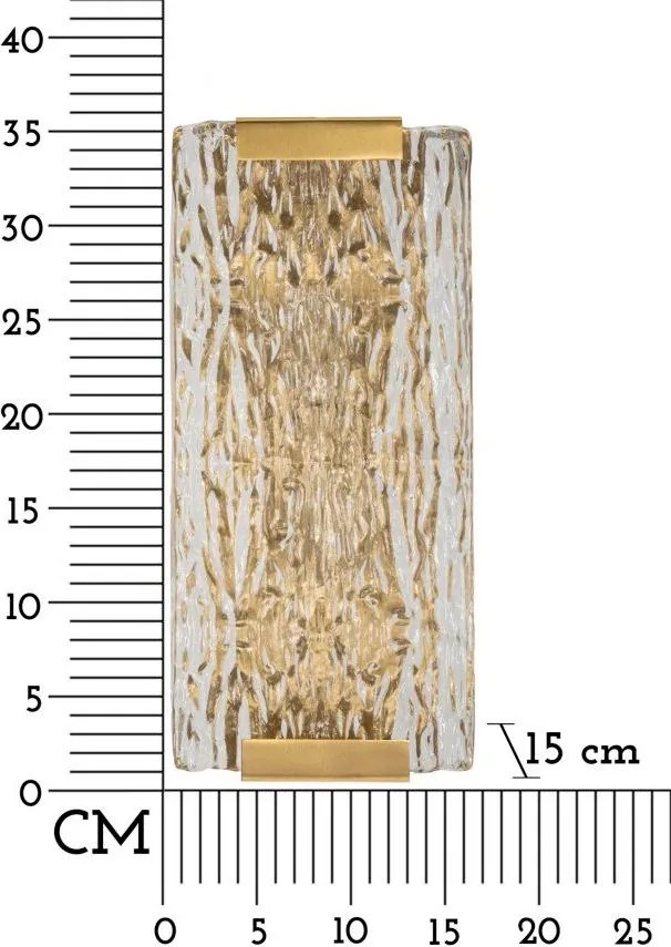 Lampada da parete dorata in vetro Oblin – Mauro Ferretti