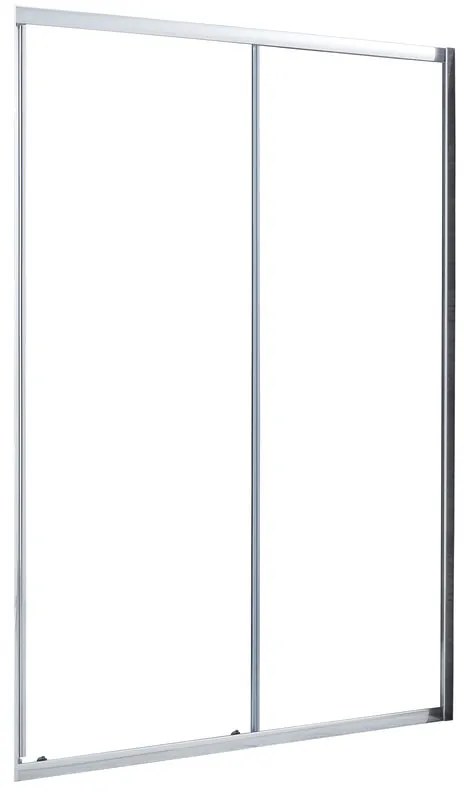 Porta doccia scorrevole Essential L 140 x H 185cm, Sp. 4 mm in vetro vetro senza finitura / trasparente profilo cromo