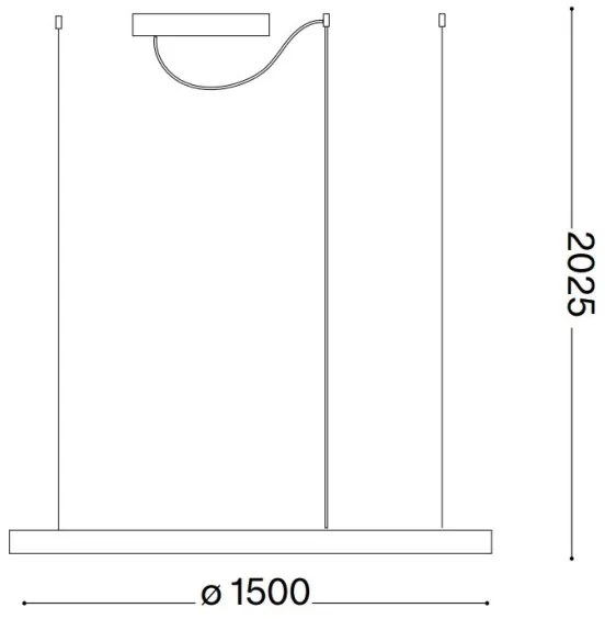Ideal Lux - Lampadario LED a sospensione con cavo ORACLE SLIM LED/29W/230V 2700K Ø 50 cm nero