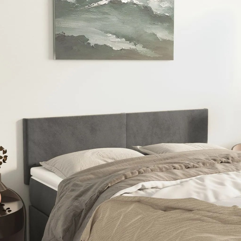 Testiere 2 Pz Grigio Scuro 72x5x78/88 Cm İn Velluto /