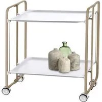 Carrello pieghevole da cucina BAUHAUS, 2 vassoi. Struttura verde sabbia