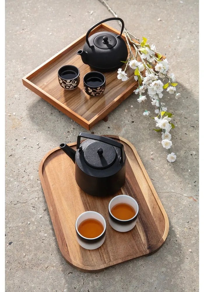 Set da tè in porcellana nera e lega Sichuan - Bredemeijer