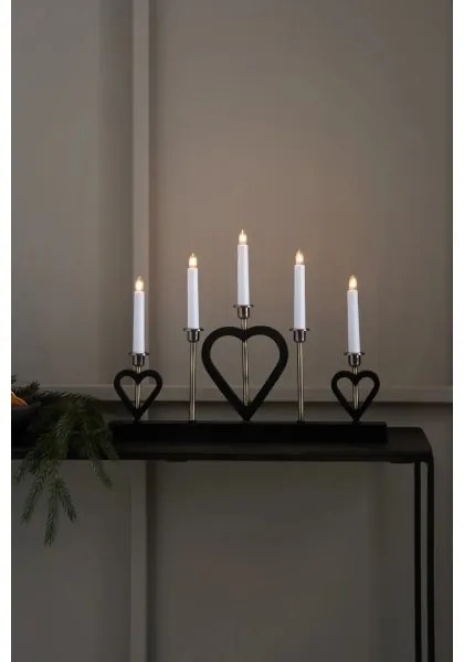 Markslöjd 705938 - Candelabro natalizio MELISSA 5xE10/3W/230V nero/ottone