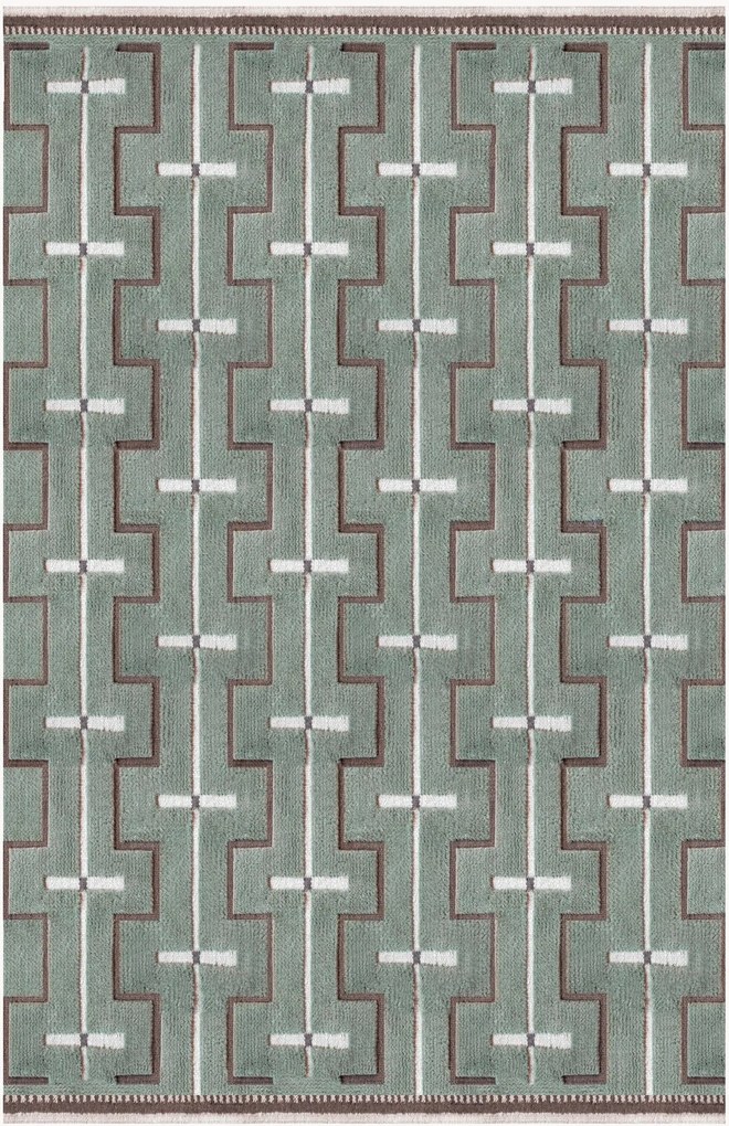 Tappeto in lana tessuto a mano con motivo in rilievo Johanna