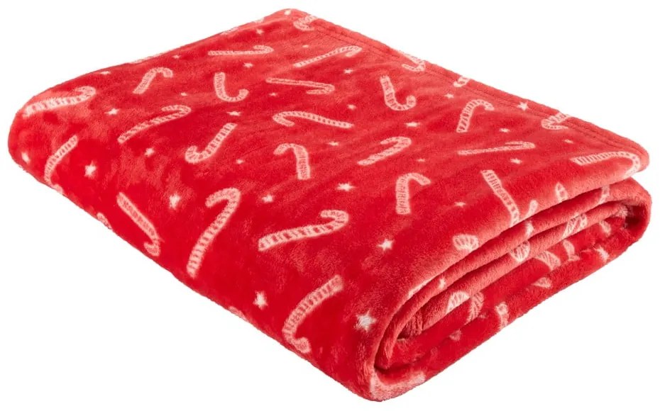 Coperta con motivo natalizio in micropile 130x170 cm Candy Cane - Catherine Lansfield