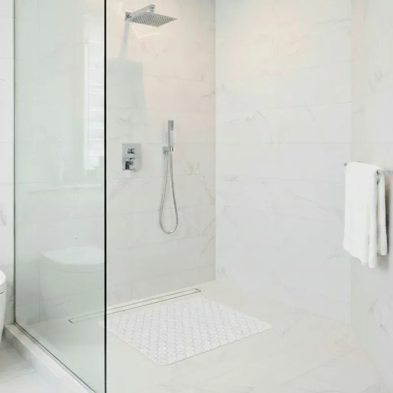 Tappeto bagno antiscivolo bianco 54x54 cm Maya
