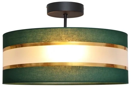 Lampadario a sospensione con supporto rigido HELEN 3xE27/15W/230V verde/oro