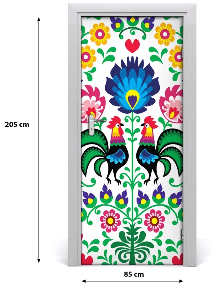 Poster adesivo per porta Modello etnico 85x205 cm