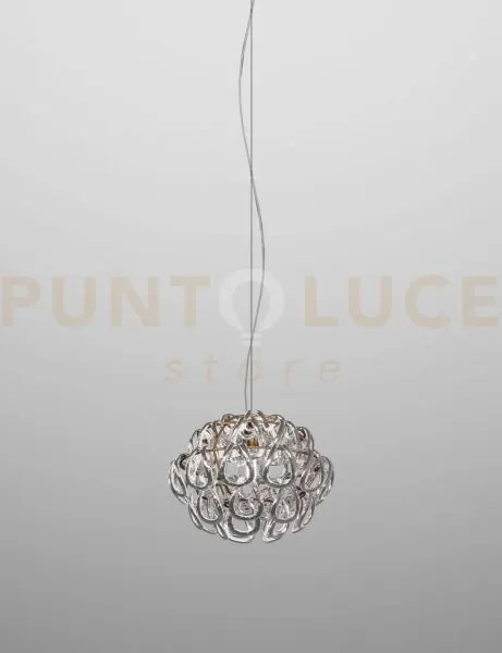 Giogali sospensione 35 cristallo argento e bronzo opaco 1 luce atta...