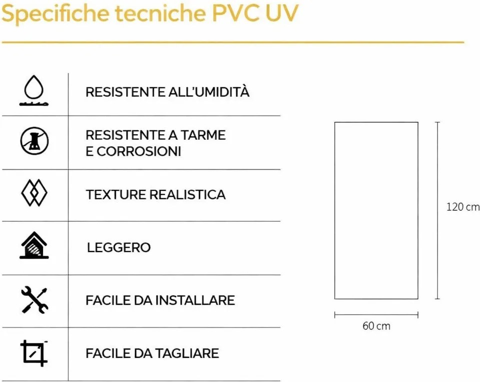 Set 6 Pannelli Decorativi Area 4,3 mq 120x60 cm Rivestimento Murale Effetto Marmo in PVC Bianco...