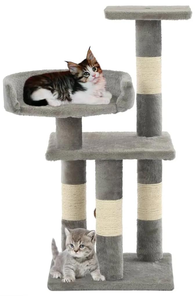 Albero per gatti con tiragraffi in sisal 65 cm grigio