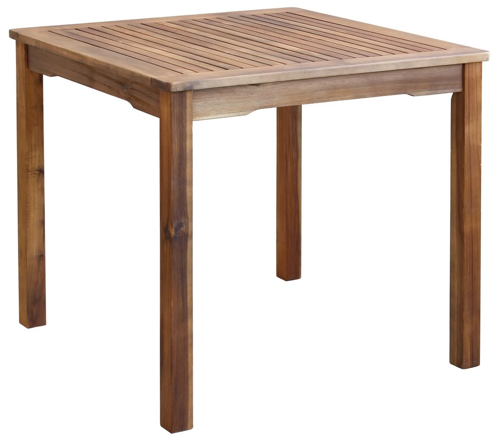 AARON - set tavolo in alluminio e teak cm 80 x 80 x 74 h con 4 sedie Dresda