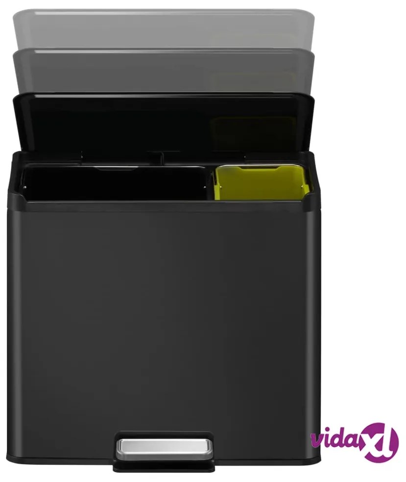 EKO Pattumiera a Pedale Essential 20 L+9 L Nera