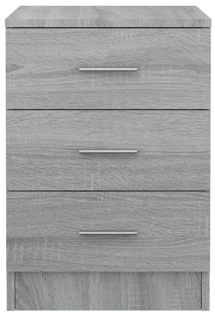 Comodini grigio sonoma 2 pz 38x35x56 cm in legno multistrato